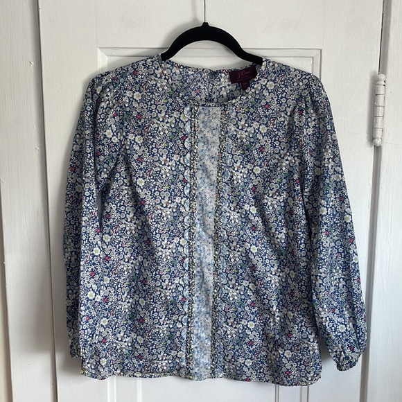 J.CREW Liberty Scalloped Popover Shirt Floral June's Meadow - Picture 3 of 10